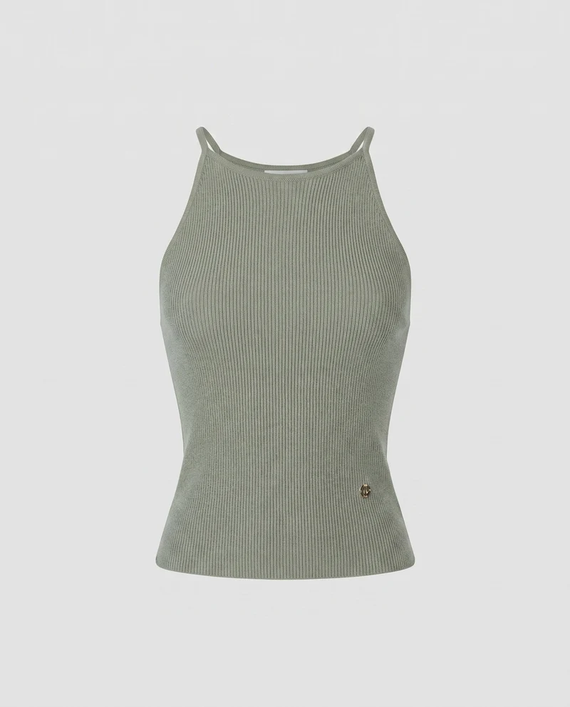 Damen Hochwertiges Strick-Tanktop mit feinen Rippdetails