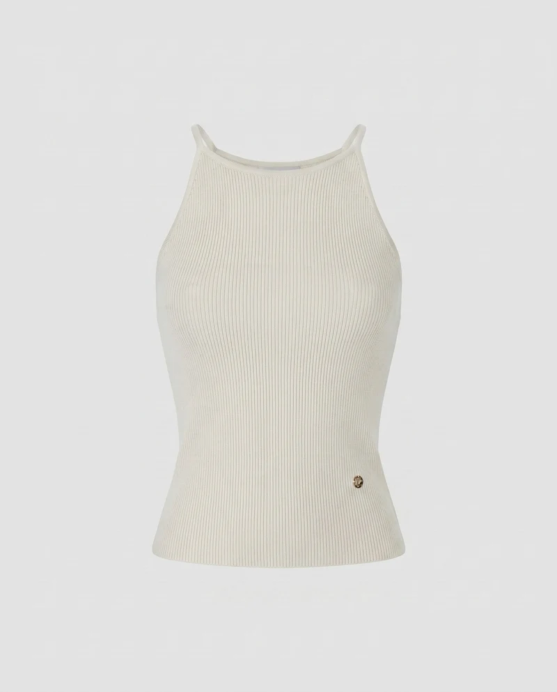 Damen Hochwertiges Strick-Tanktop mit feinen Rippdetails
