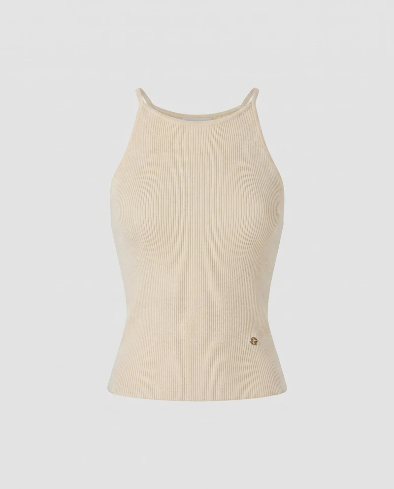 Damen Hochwertiges Strick-Tanktop mit feinen Rippdetails