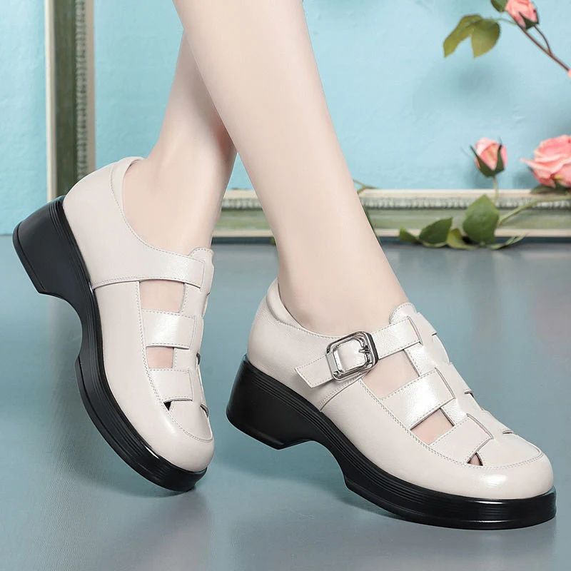 Damen Elegante Komfortsandalen mit verstellbarem Riemen und bequemem Absatz