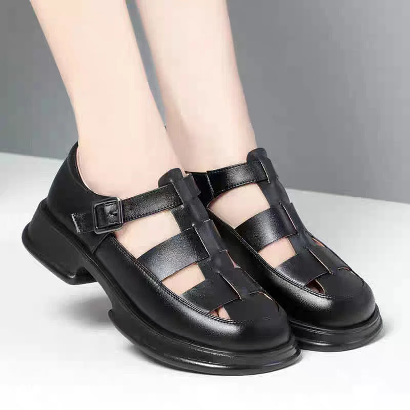 Damen Elegante Komfortsandalen mit verstellbarem Riemen und bequemem Absatz