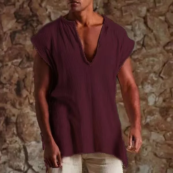 Herren lockeres Tunika-Shirt Nord Taschen