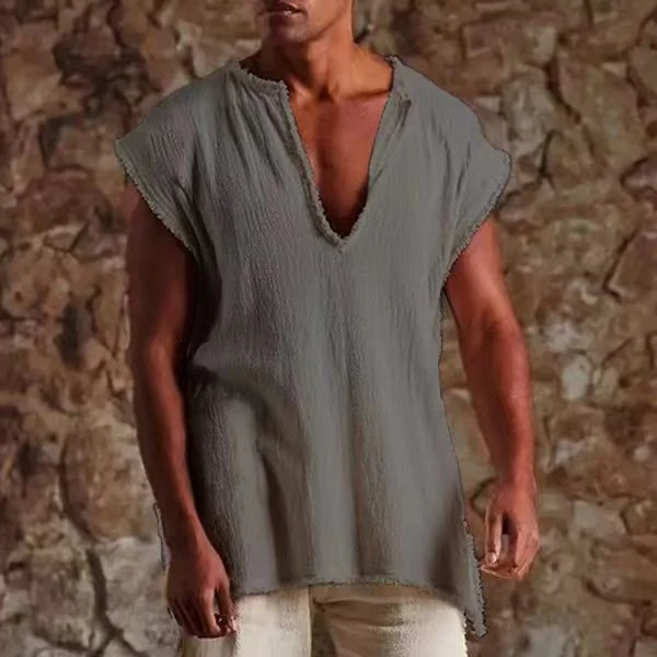 Herren lockeres Tunika-Shirt Nord Taschen