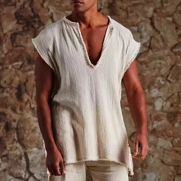 Herren lockeres Tunika-Shirt Nord Taschen