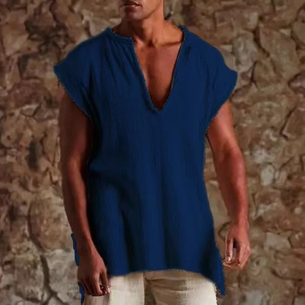Herren lockeres Tunika-Shirt Nord Taschen