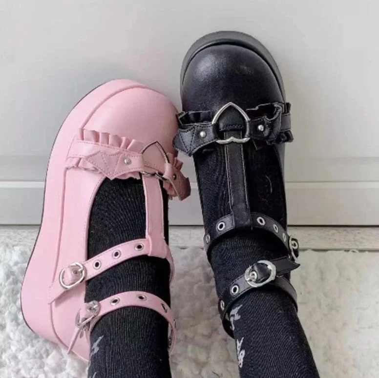 Damen Modische Mary Jane Schuhe mit verstellbaren Riemen und dekorativen Schnallen Nord Taschen