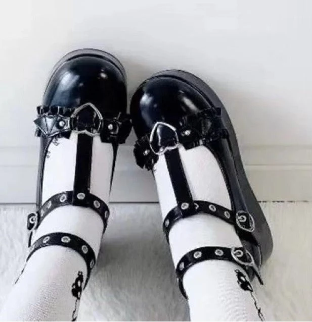 Damen Modische Mary Jane Schuhe mit verstellbaren Riemen und dekorativen Schnallen Nord Taschen