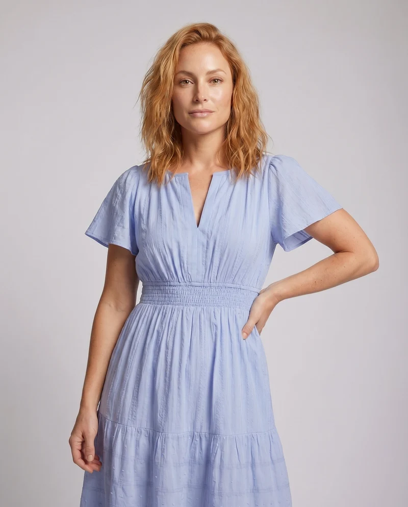 Damen Maxikleid mit fließendem Schnitt und Taschen