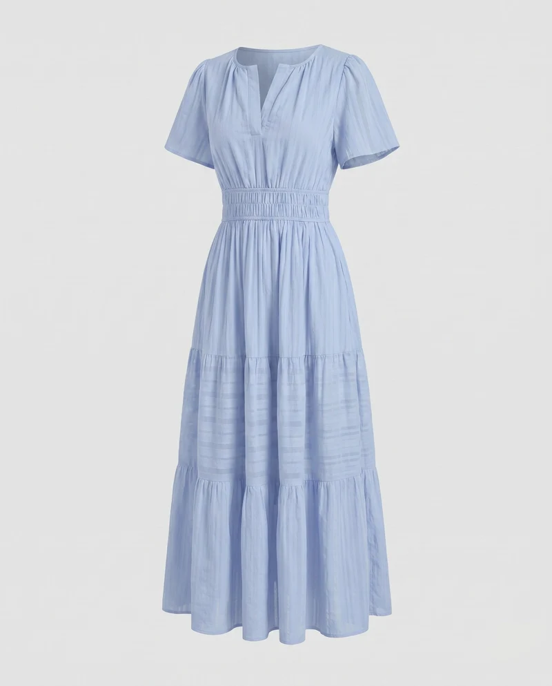 Damen Maxikleid mit fließendem Schnitt und Taschen