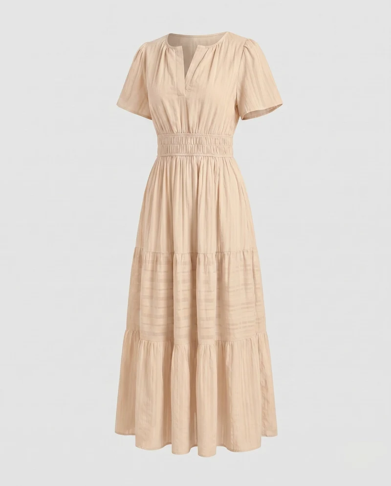 Damen Maxikleid mit fließendem Schnitt und Taschen