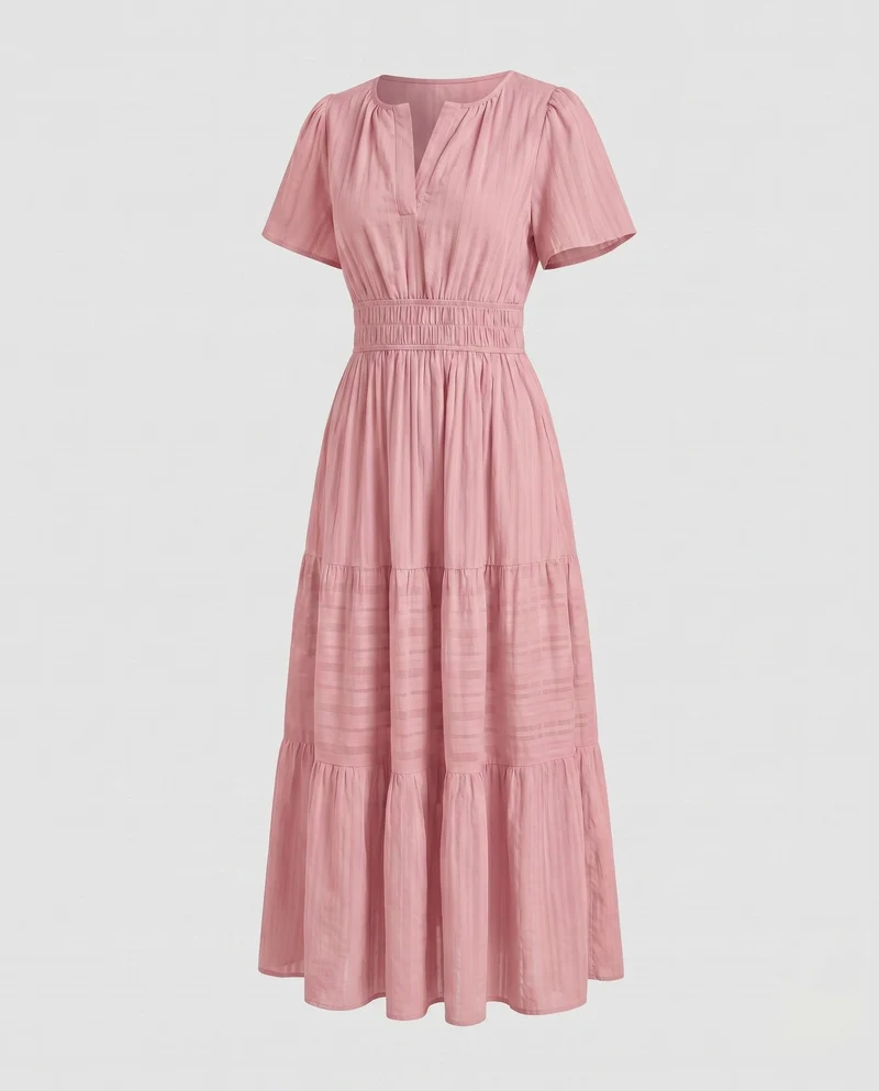 Damen Maxikleid mit fließendem Schnitt und Taschen