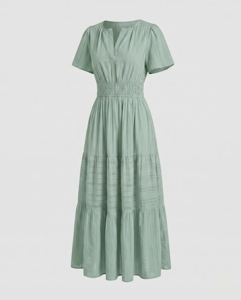 Damen Maxikleid mit fließendem Schnitt und Taschen