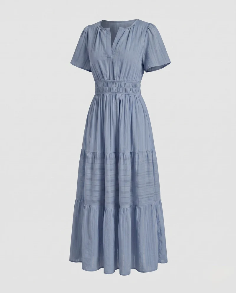 Damen Maxikleid mit fließendem Schnitt und Taschen