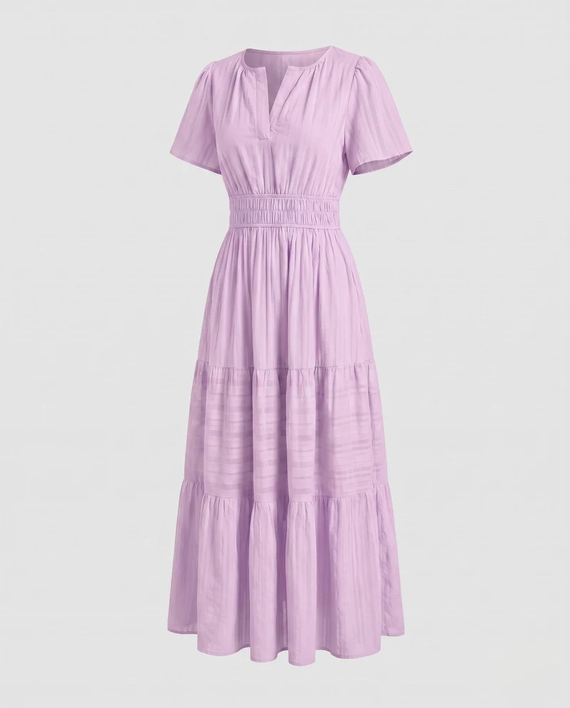 Damen Maxikleid mit fließendem Schnitt und Taschen