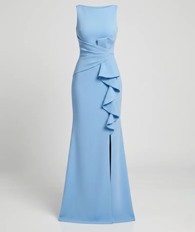 Damen Abendkleid lang mit Schlitz