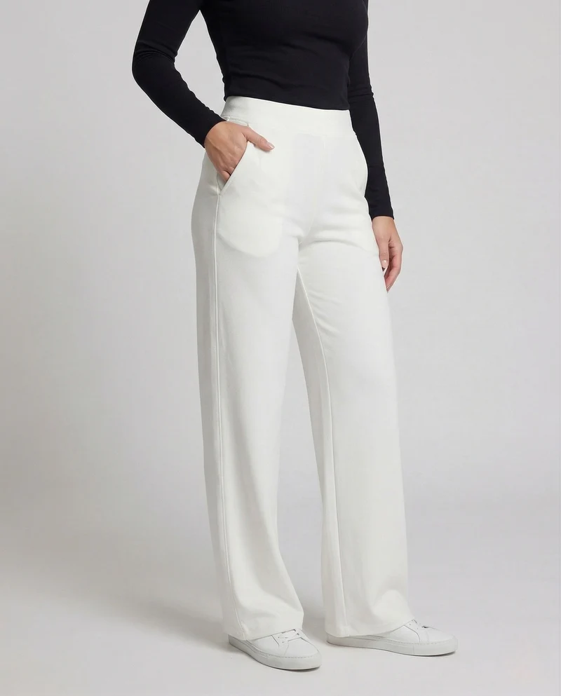 Damen Cordhose Gerippt High Waist Weites Bein