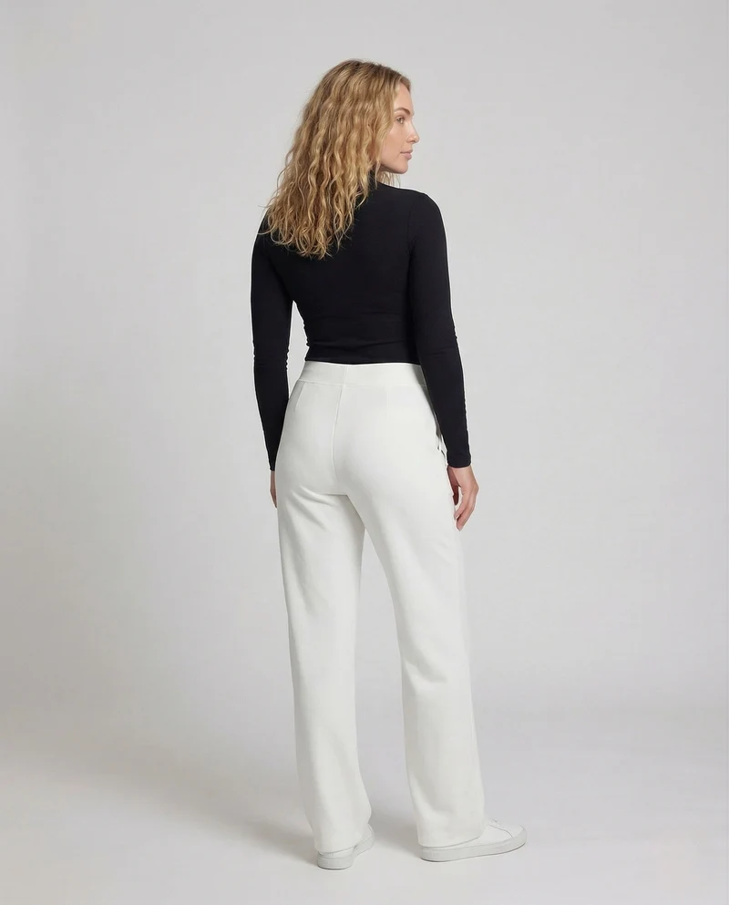 Damen Cordhose Gerippt High Waist Weites Bein