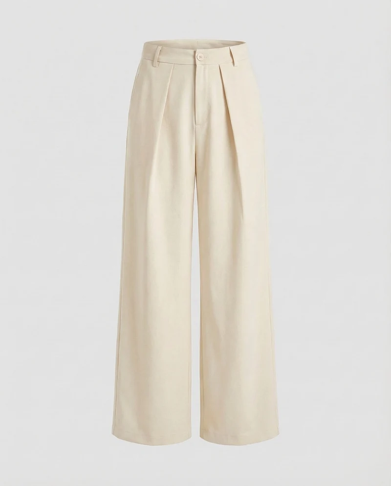 Damen Weite Anzughose Vordere Falte