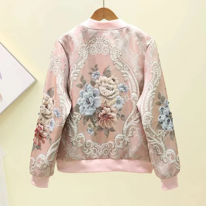 Nord Taschen | Gestickte Blumen Bomberjacke