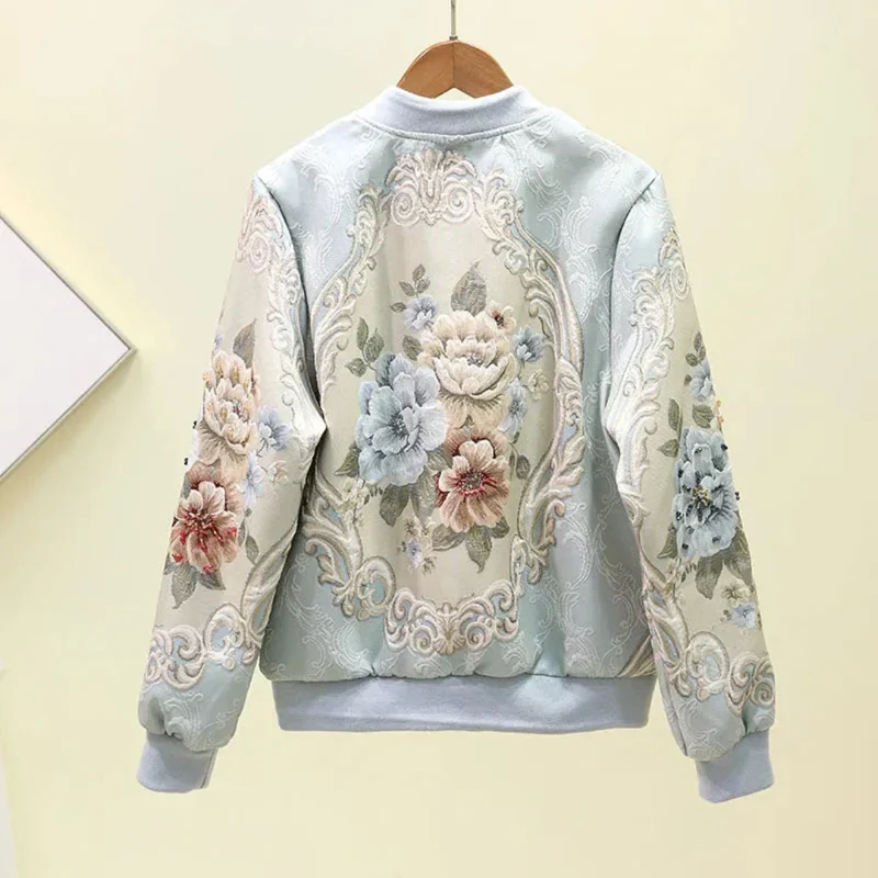 Nord Taschen | Gestickte Blumen Bomberjacke