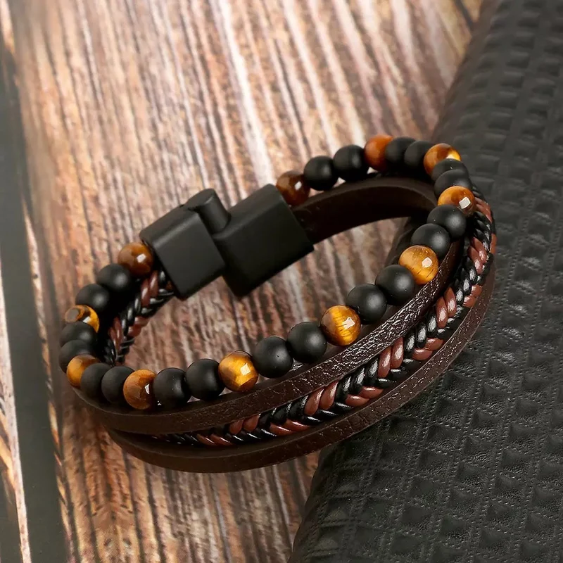 Nord Taschen | Stilvolles Lederarmband Satz für Herren