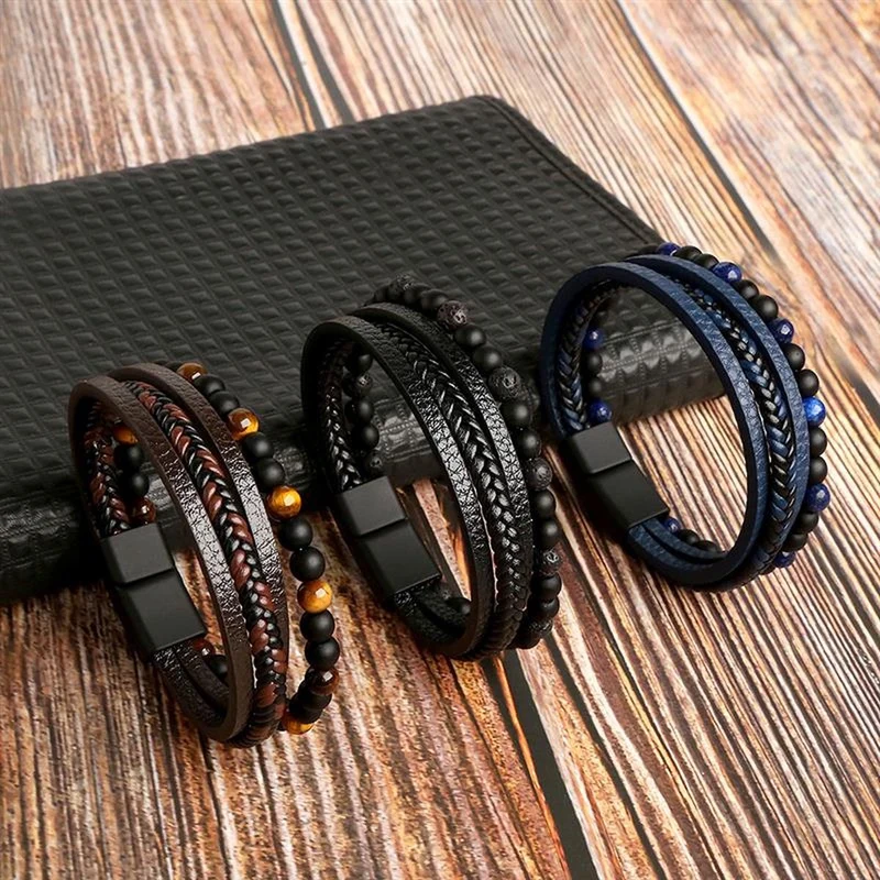 Nord Taschen | Stilvolles Lederarmband Satz für Herren