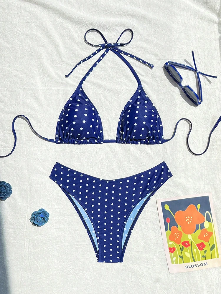 Damen Triangel-Bikini mit dekorativen Punkten Nord Taschen