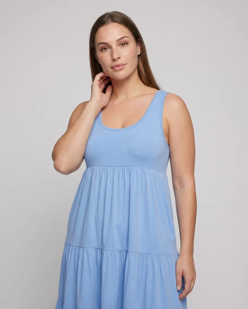 Damen Ärmelloses Stufenkleid Empire-Naht A-Linie