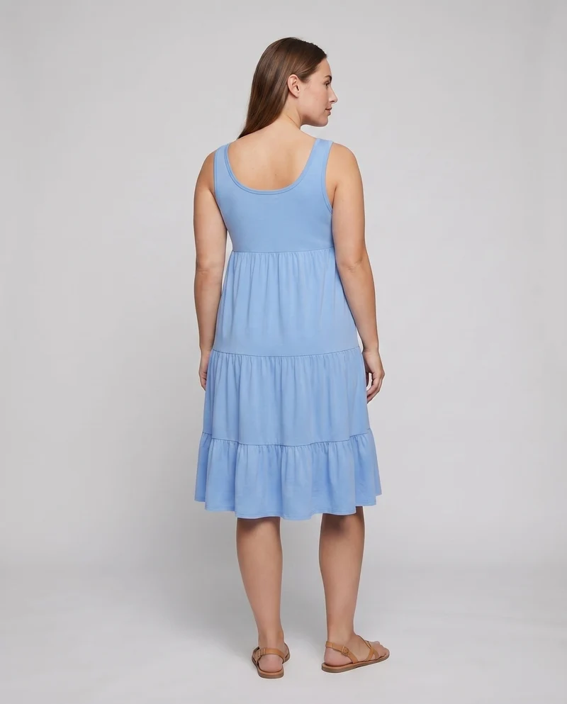 Damen Ärmelloses Stufenkleid Empire-Naht A-Linie