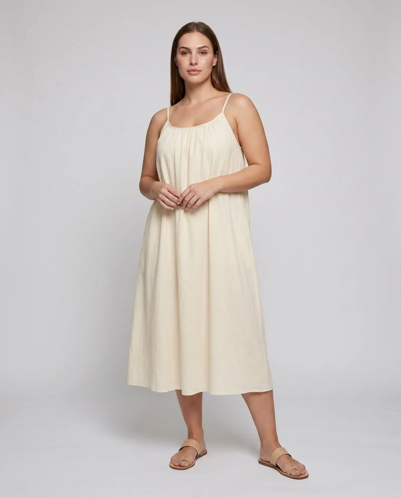 Damen luftiges Maxikleid mit verstellbaren Trägern und elegantem Wickeldetail