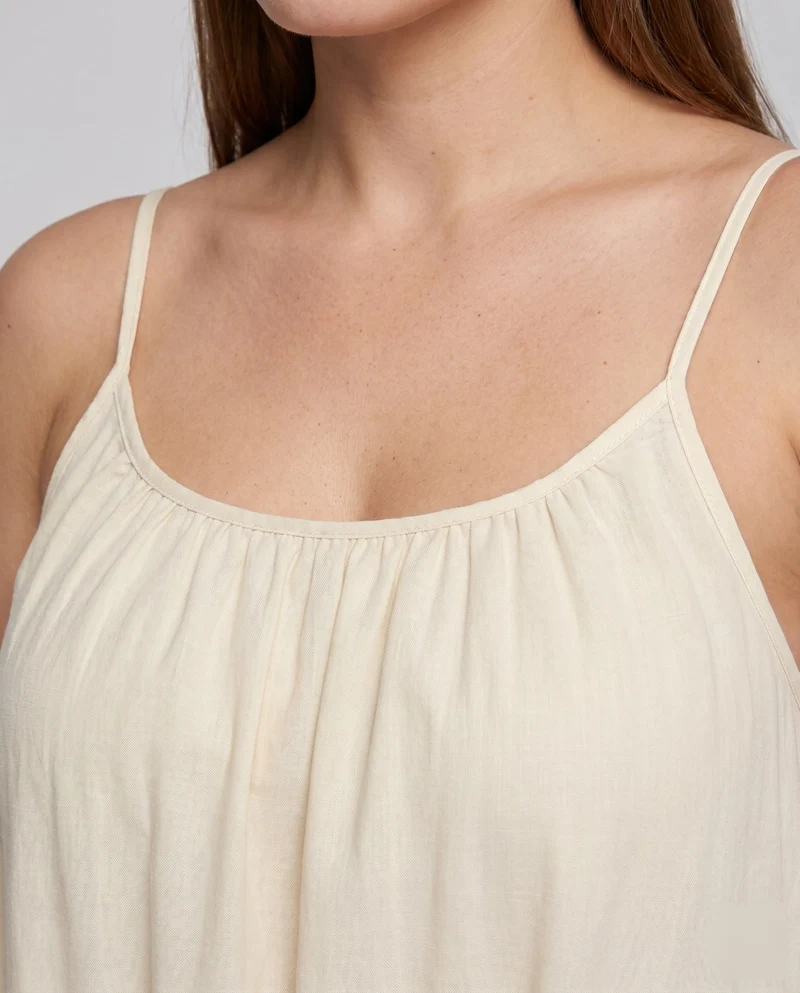 Damen luftiges Maxikleid mit verstellbaren Trägern und elegantem Wickeldetail