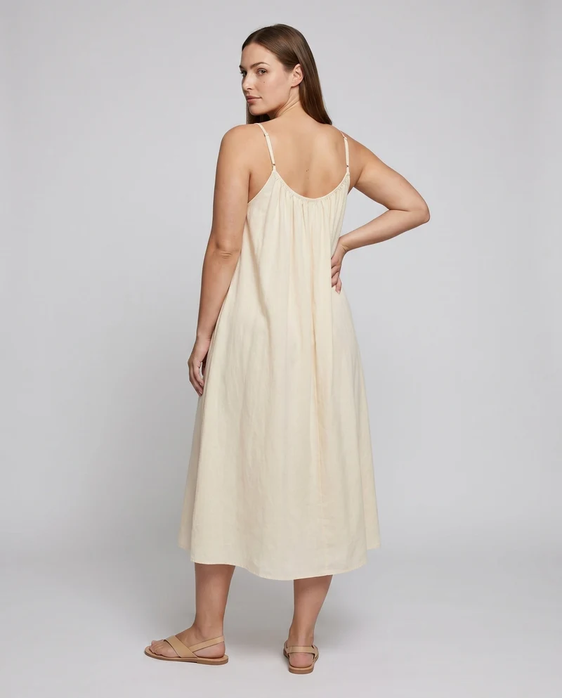 Damen luftiges Maxikleid mit verstellbaren Trägern und elegantem Wickeldetail