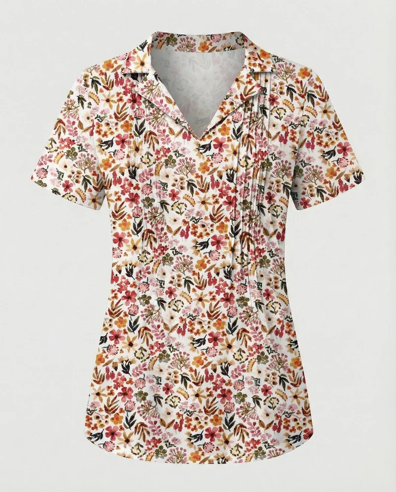 Bluse Damen Kurzarm Print