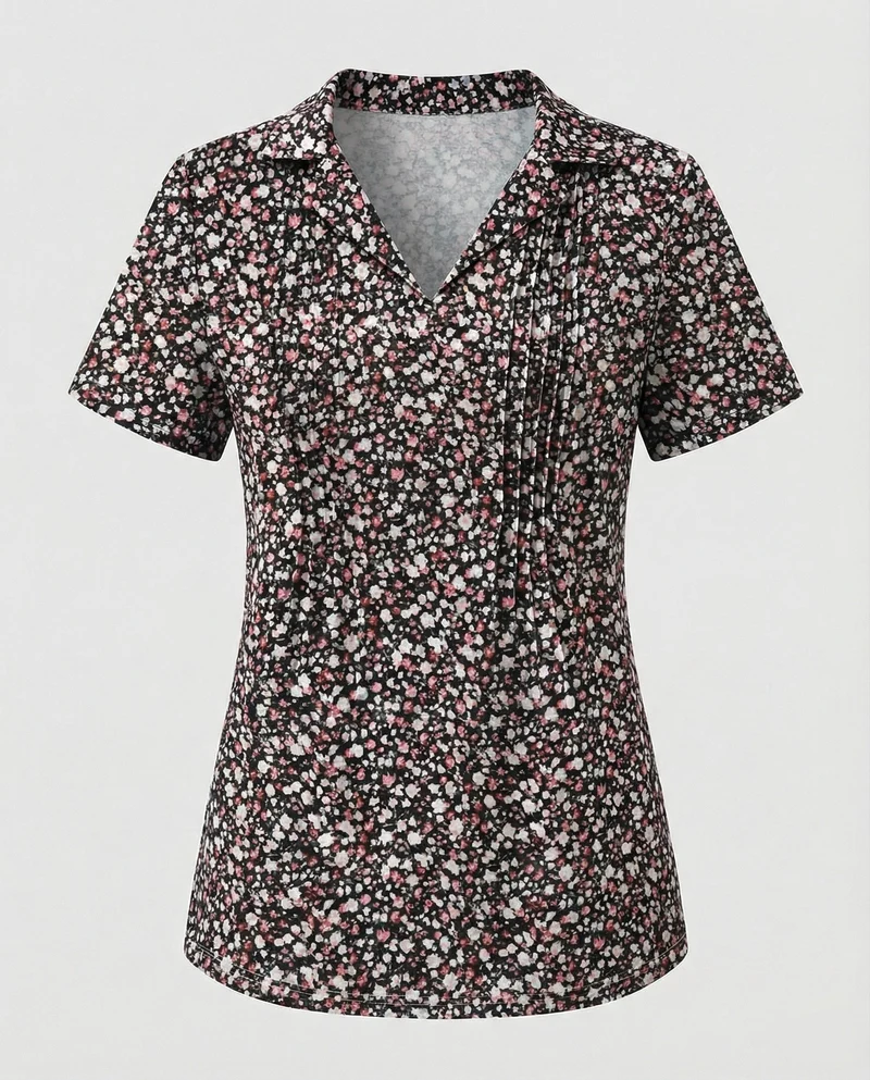Bluse Damen Kurzarm Print