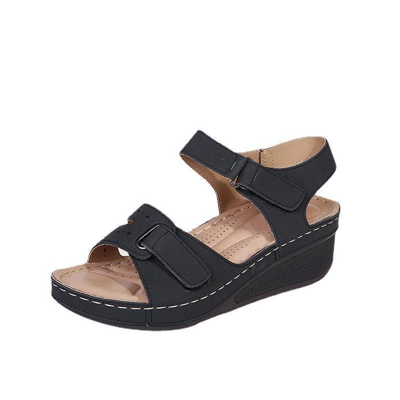 Damen Bequeme Riemchensandalen mit anatomischem Fußbett und verstellbaren Schnallen