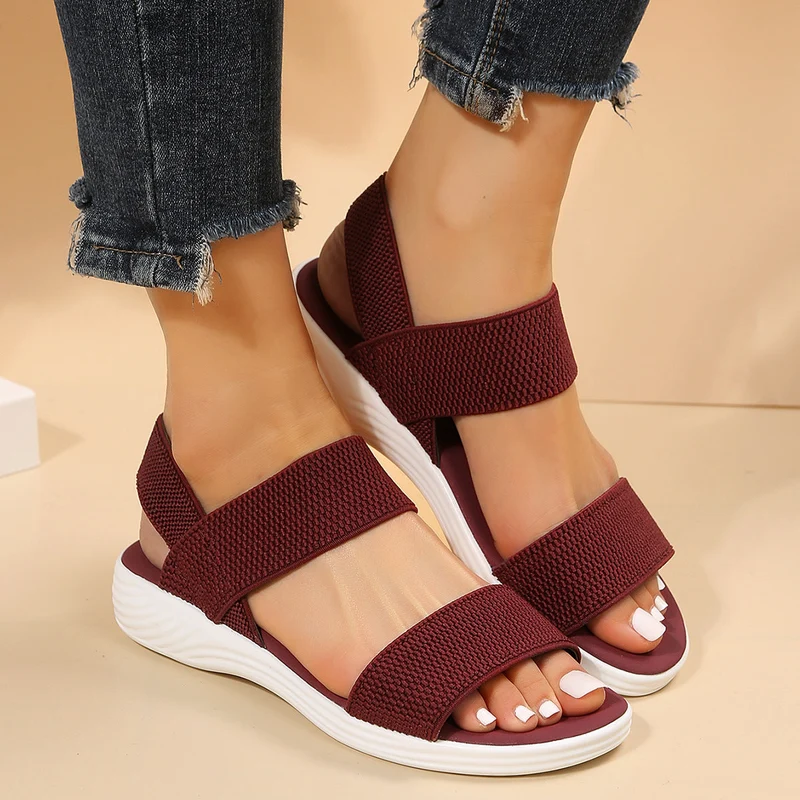 Damen Komfortable Sandalen mit elastischen Riemen Nord Taschen