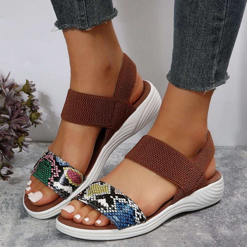 Damen Komfortable Sandalen mit elastischen Riemen Nord Taschen
