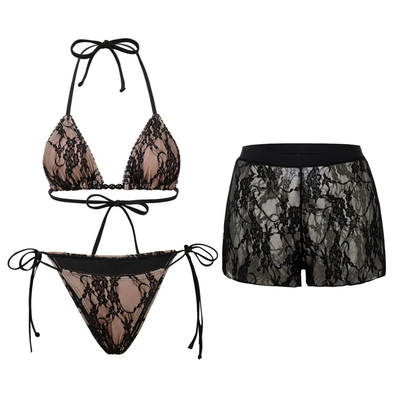 Damen Bikini-Set mit Spitzen-Besatz und figurbetontem Schnitt Nord Taschen