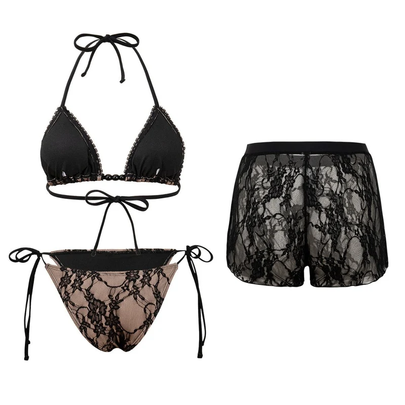 Damen Bikini-Set mit Spitzen-Besatz und figurbetontem Schnitt Nord Taschen