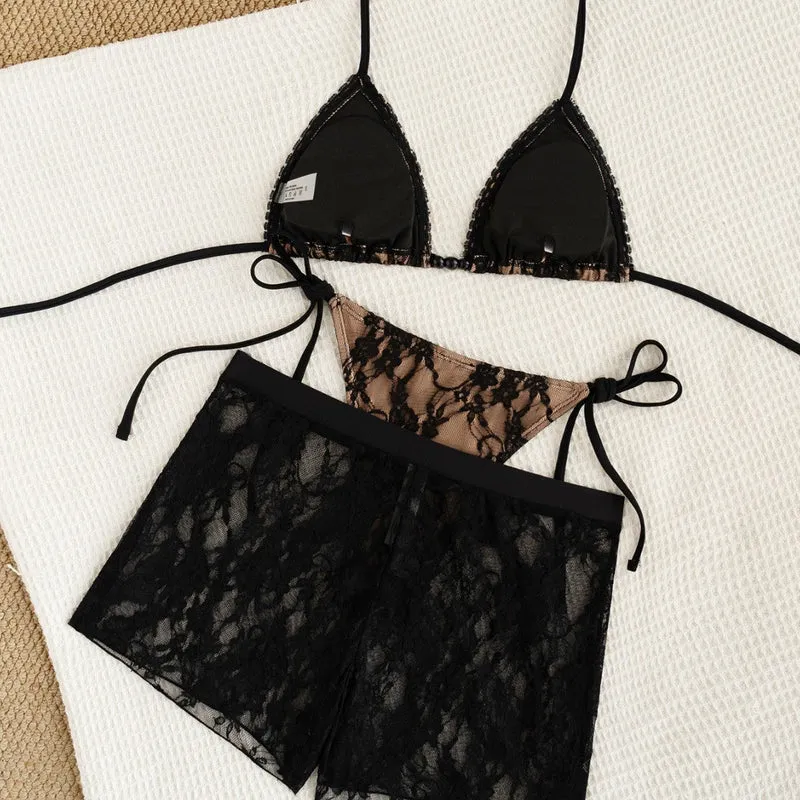 Damen Bikini-Set mit Spitzen-Besatz und figurbetontem Schnitt Nord Taschen
