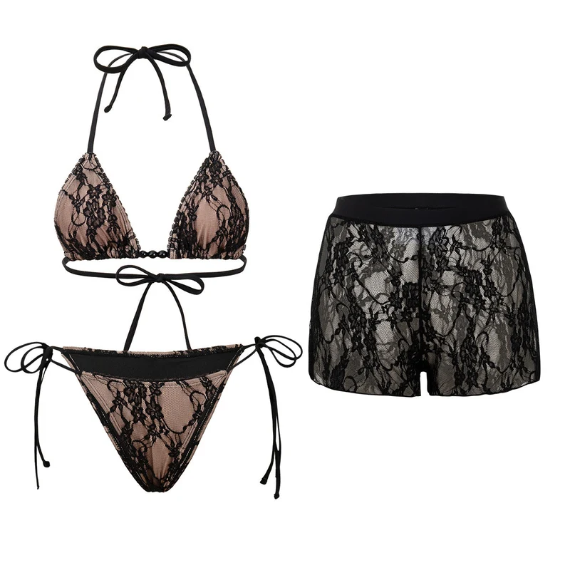 Damen Bikini-Set mit Spitzen-Besatz und figurbetontem Schnitt Nord Taschen