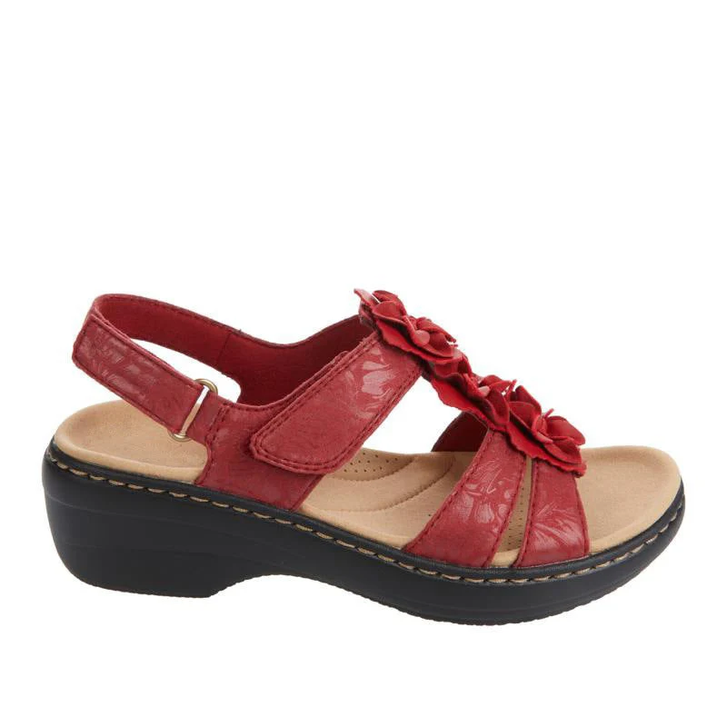 Damen Komfortable Riemchen-Sandalen mit dekorativen Faltendesign