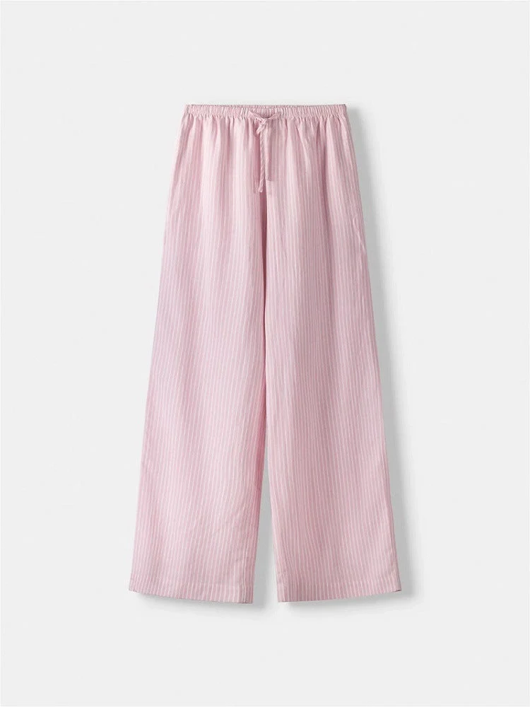 Damen Weite Sommerhose mit komfortablem Gummibund und Streifenmuster