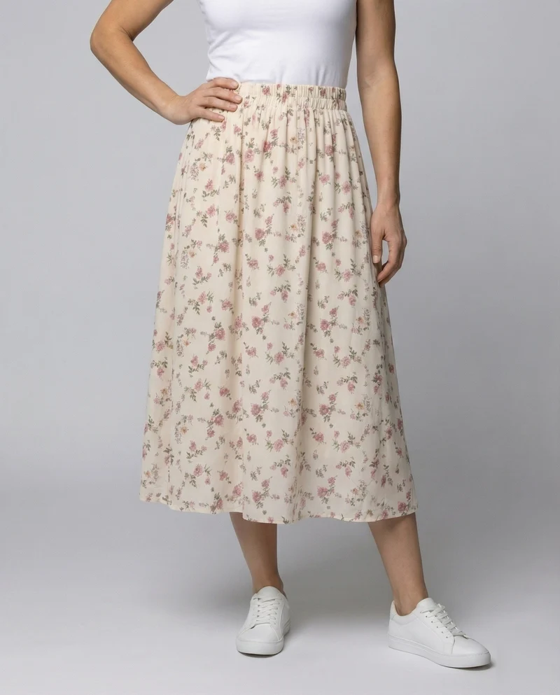 Damen leichter Chiffon-Midirock in A-Linie