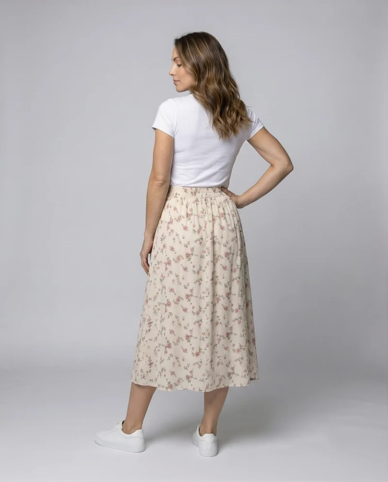 Damen leichter Chiffon-Midirock in A-Linie