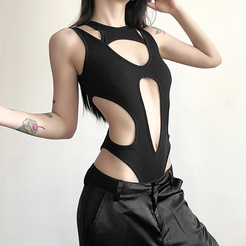 Damen sportlicher Cut-Out Badeanzug