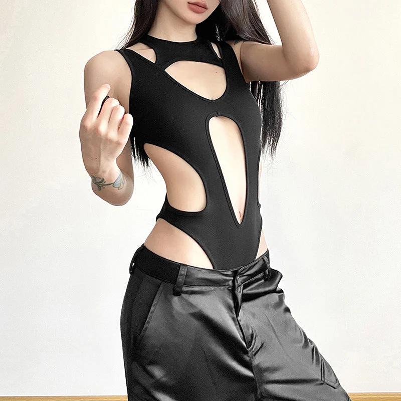Damen sportlicher Cut-Out Badeanzug