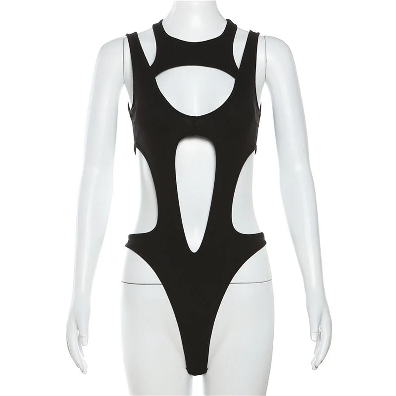 Damen sportlicher Cut-Out Badeanzug