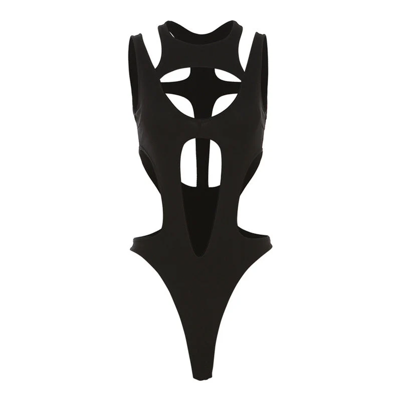 Damen sportlicher Cut-Out Badeanzug