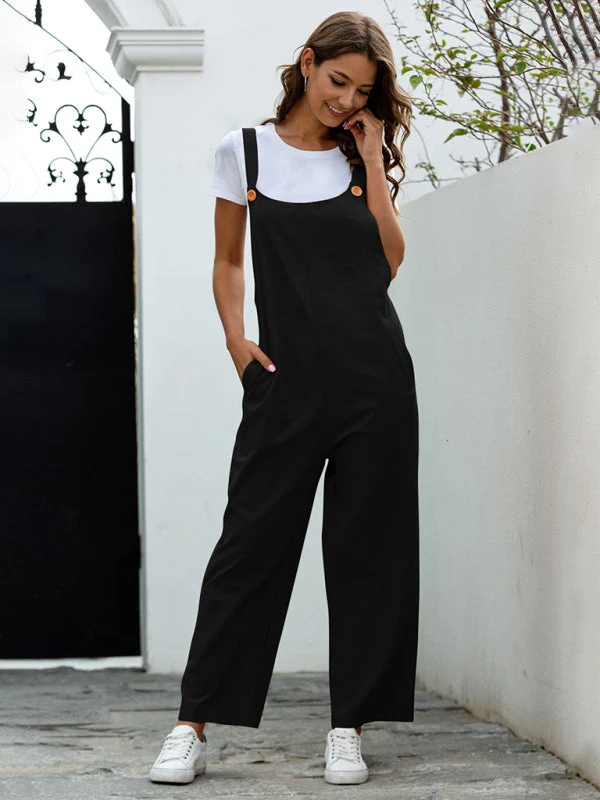 Damen GewNord Taschente Retro Lässige Lange Latzhose
